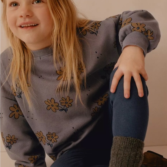 Zara Kids Floral Sweatshirt and Leggings Set - Picture 2 of 4
